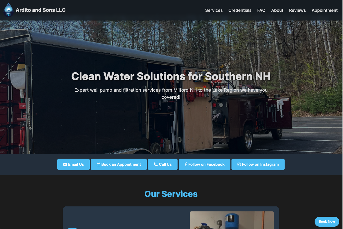 Client 1 Website Screenshot